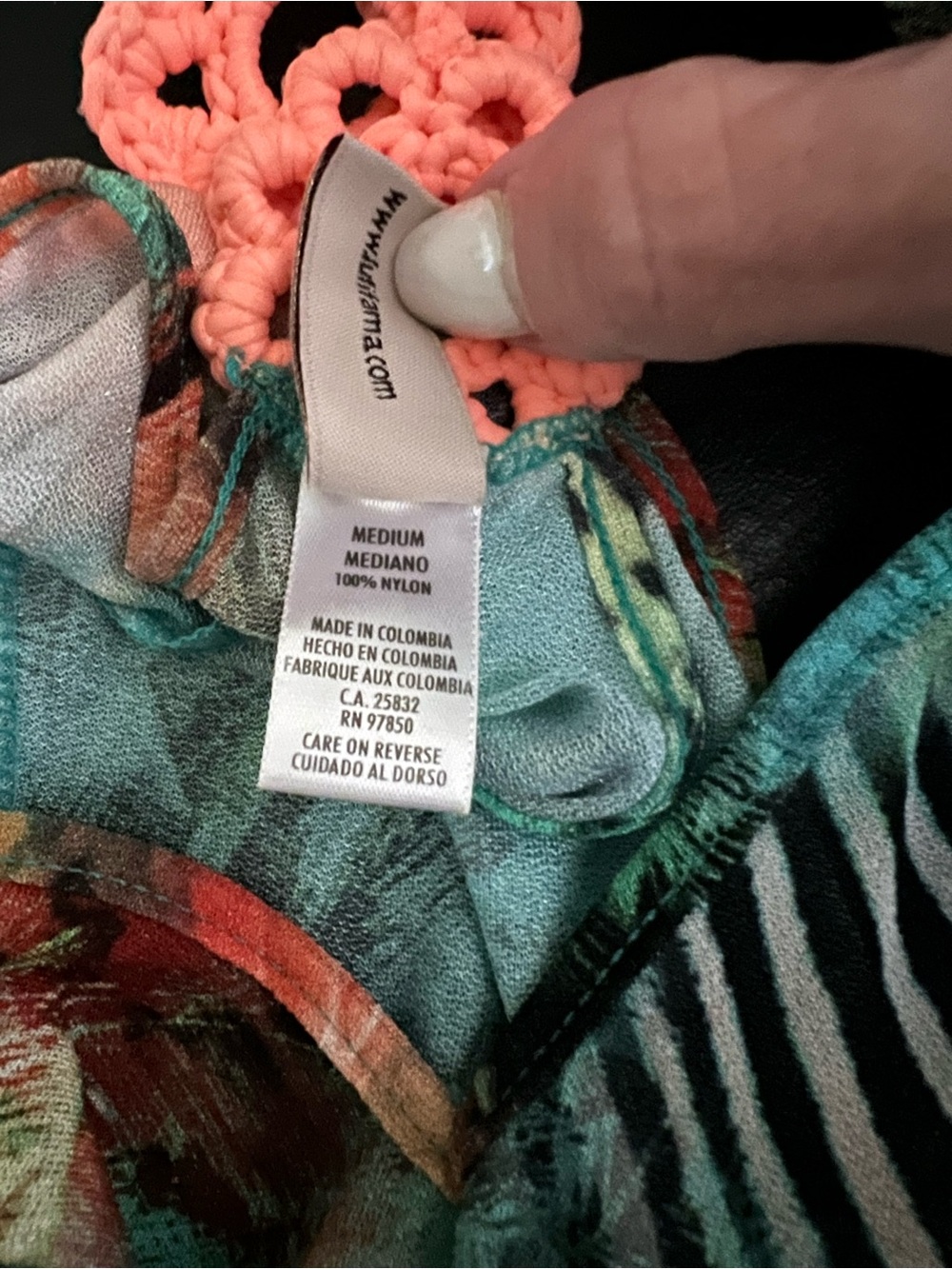 Luli Fama Miami Nice Tropical Jungle Print T-Back CoverUp Dress Size Medium - Picture 5 of 14